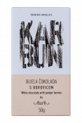 Čokolada Karbun bela z brinovimi jagodami Aura 50 g