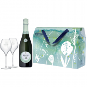 Peneče vino Franciacorta 61 Saten Tote Bag Berlucchi + 2 kozarca 0,75 l