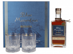 Rum Blue Mauritius Reserva + 2 kozarca + GB 0,7 l