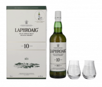 Škotski whisky LAPHROAIG 10 Single malt + 2 kozarca + GB 0,7 l