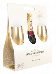Champagne Brut Imperial Moët & Chandon + 2 Kozarca Gold 0,75 l