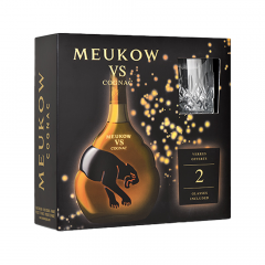 Cognac Meukow VS + 2 kozarca + GB 0,7 l