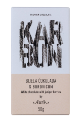 Čokolada Karbun bela z borovnico Aura 50 g
