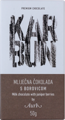 Čokolada Karbun mlečna z brinovimi jagodami Aura 50 g