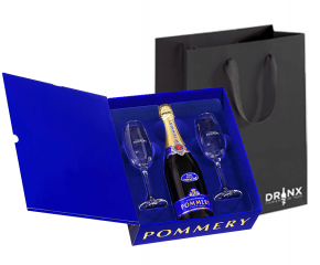 Darilni paket D14 Champagne Royal Brut Pommery GB + 2 kozarca