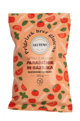 Prigrizek brez glutena Lečitos z okusom Paradižnik & bazilika 10 x 90g