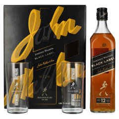 Škotski whisky Johnnie Walker Black Label + 2 kozarca + GB 0,7 l
