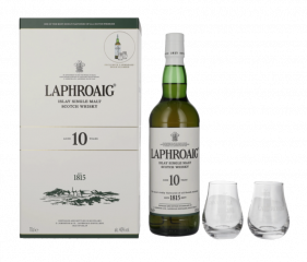 Škotski whisky LAPHROAIG 10 Single malt + 2 kozarca + GB 0,7 l