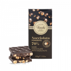 Venchi Črna čokolada z lešniki 70% 100 g