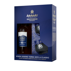 Vinjak Brandy Ararat 10 + 2 kozarca + GB 0,7 l