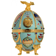 Vodka Imperial Collection Vodka Faberge Egg Light Blue Baloons + GB 0,7 l