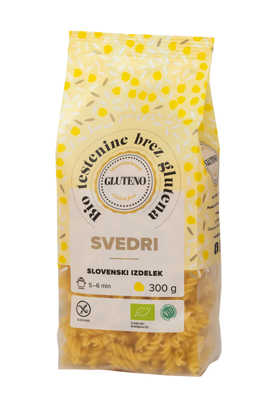 BIO brezglutenske testenine svedri (300g)