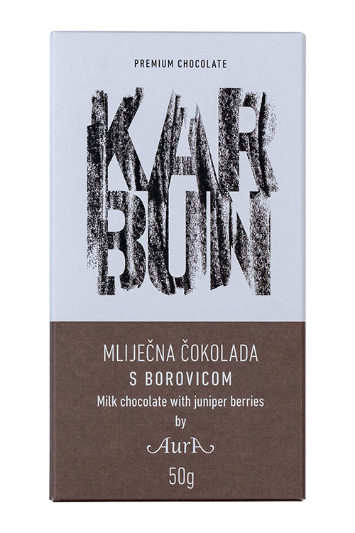 Čokolada Karbun mlečna z borovnico Aura 50 g