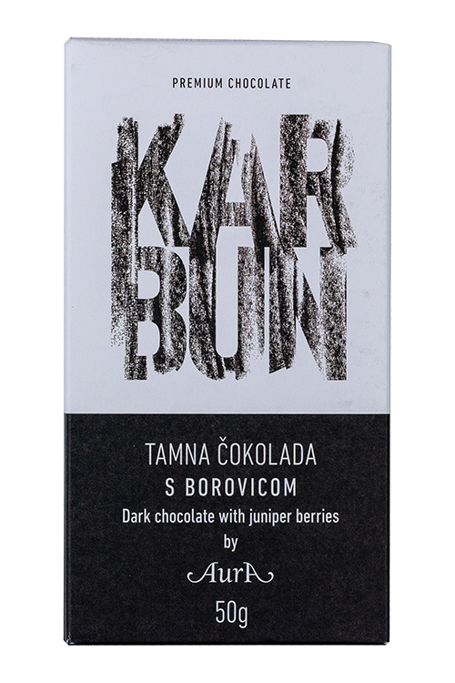 Čokolada Karbun temna z borovnico Aura 50 g