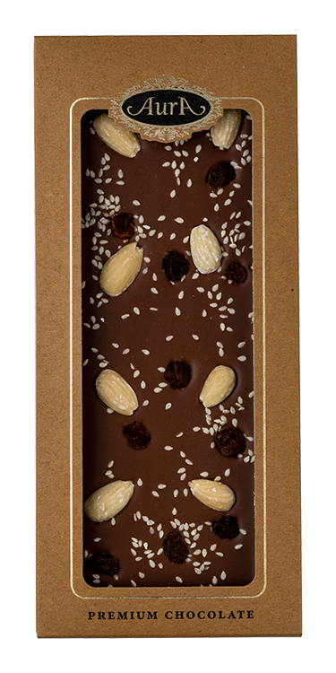 Čokolada Mliječni Mix (Mandlji, Rozine, Seznam) Aura 120 g