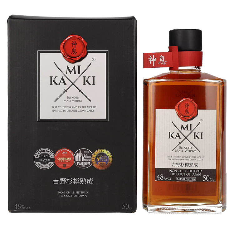 Japonski Whisky KAMIKI Blended Malt Whisky Cask Finish + GB 0,5 l