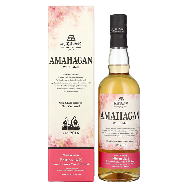 Japonski Whisky Yamazakura wood finnish Amahagan + GB 0,7 l