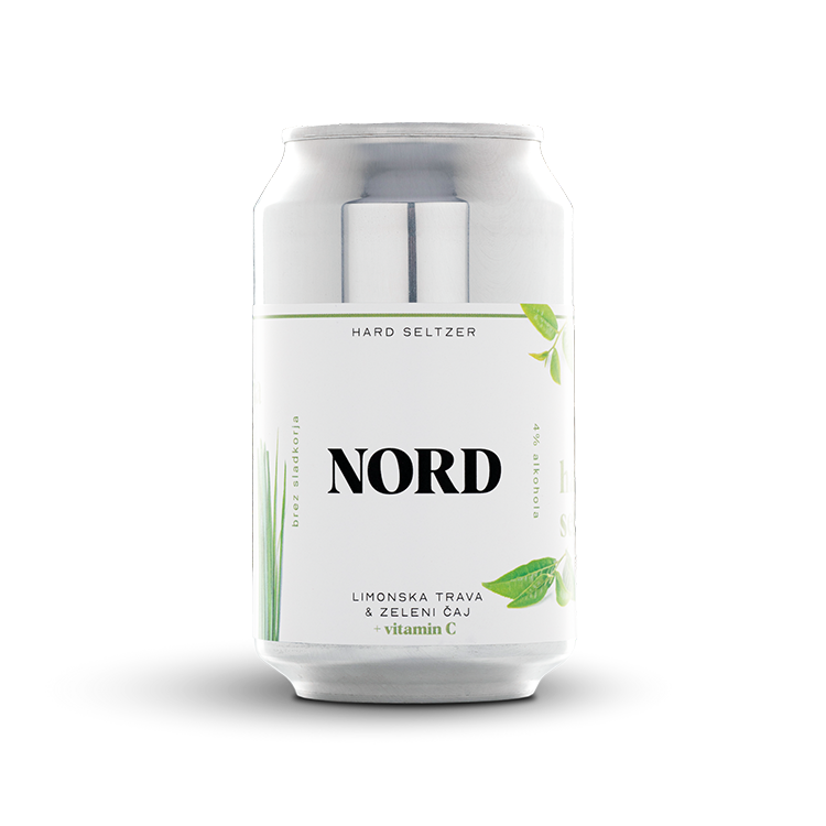 Nord Hard Seltzer limonska trava + zeleni čaj 0,33 l