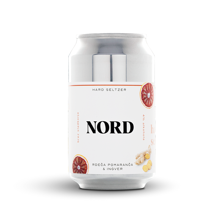 Nord Hard Seltzer rdeča pomaranča + ingver 0,33 l