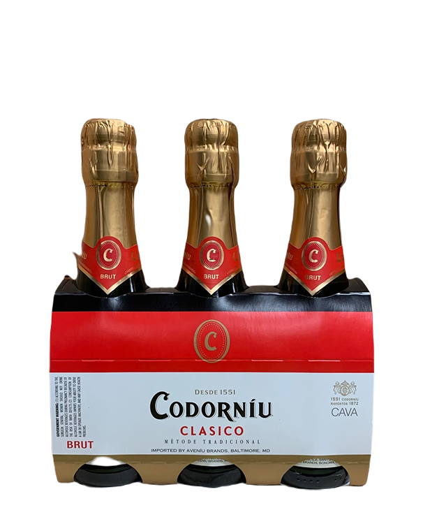 Peneče vino Cava Classico Brut Codorniu 3-pack 0,20 l