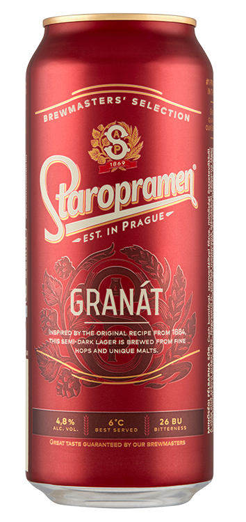 Pivo granat Staropramen 0,5 l