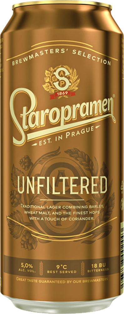 Pivo nefiltrirano Staropramen 0,5 l