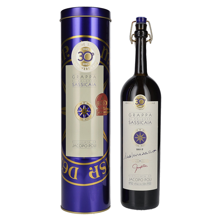 Sadno Žganje Grappa di Bolgheri Sassicaia Poli + GB 0,50 l