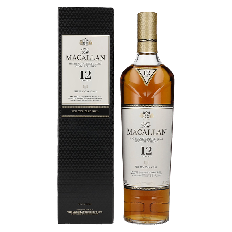 Škotski Whisky 12 Years Macallan Sherry oak + GB 0,7 l