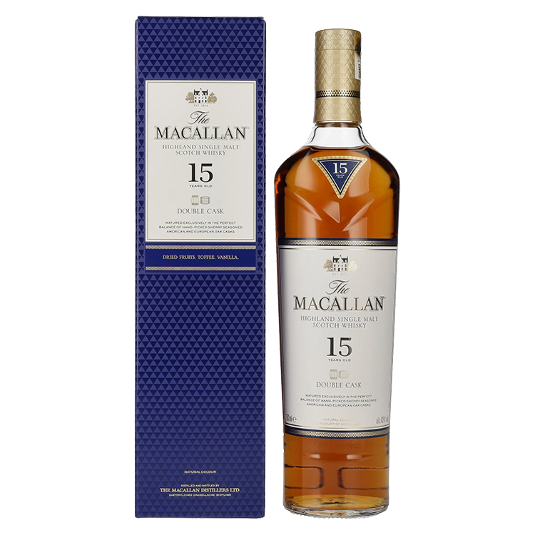 Škotski Whisky 15 Years DOUBLE CASK Macallan + GB 0,7 l