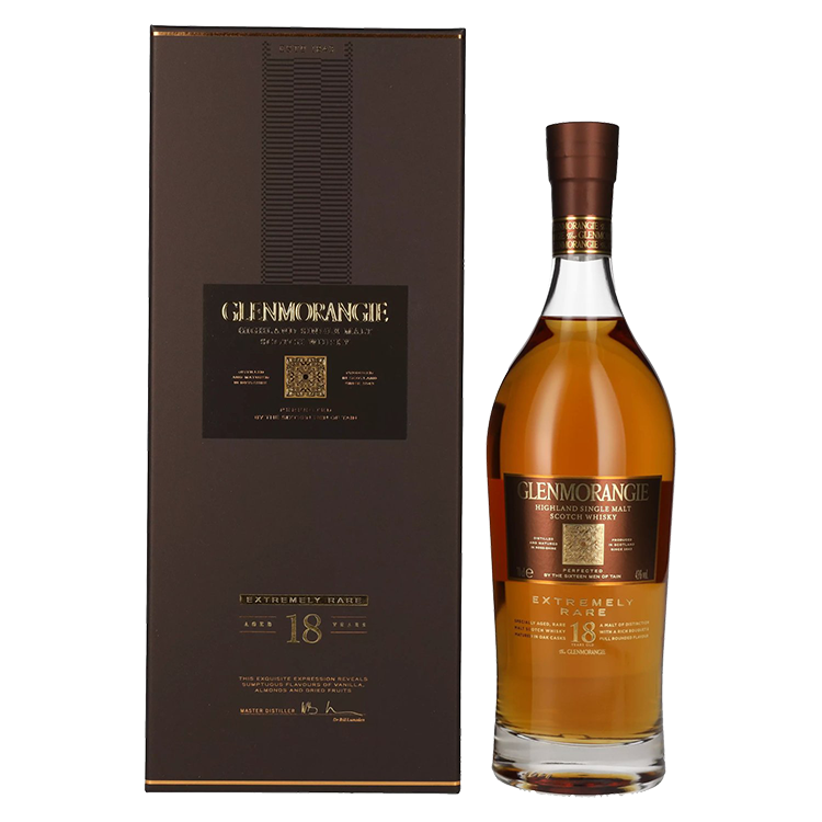 Škotski whisky 18 YO EXTREMELY RARE Single Malt Glenmorangie + GB 0,7 l