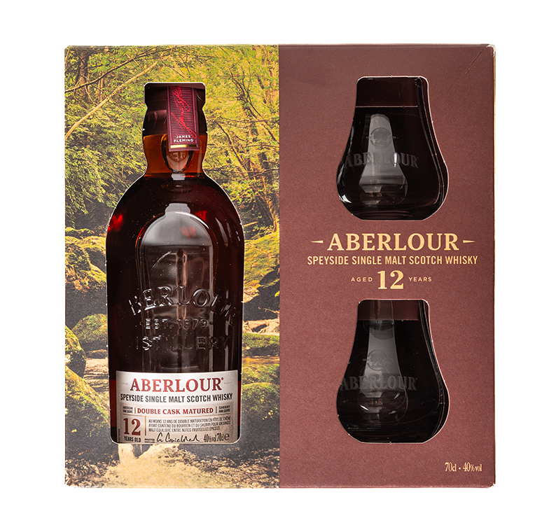 Škotski whisky Aberlour 12 let + 2 kozarca GB 0,7 l