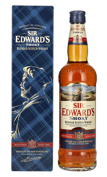 Škotski Whisky Blended Smoky Old Sir Edward`s + GB 0,7 l