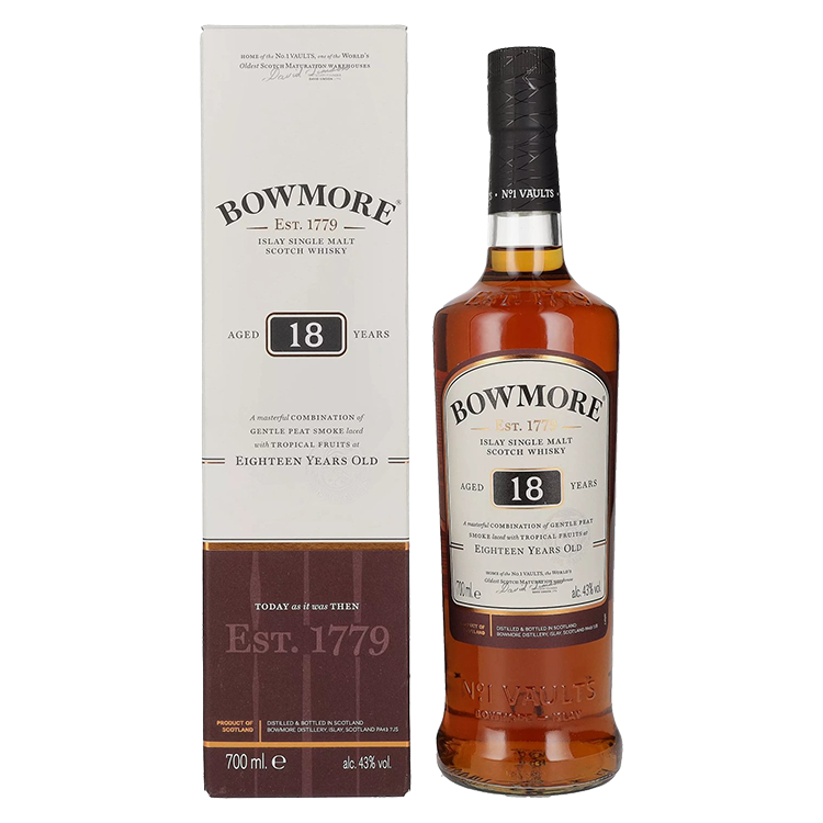 Škotski whisky Bowmore 18yo Single Malt + GB 0,7 l