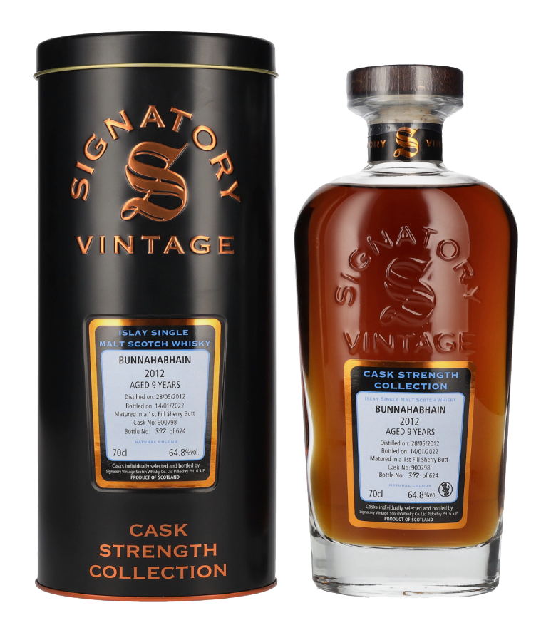Škotski whisky Bunnahabhain Signatory vintage 9 YO 2012 + GB 0,7 l