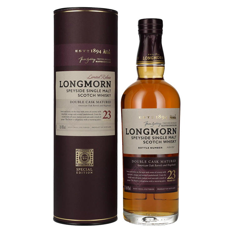 Škotski whisky Longmorn 23y Double cask + GB 0,7 l