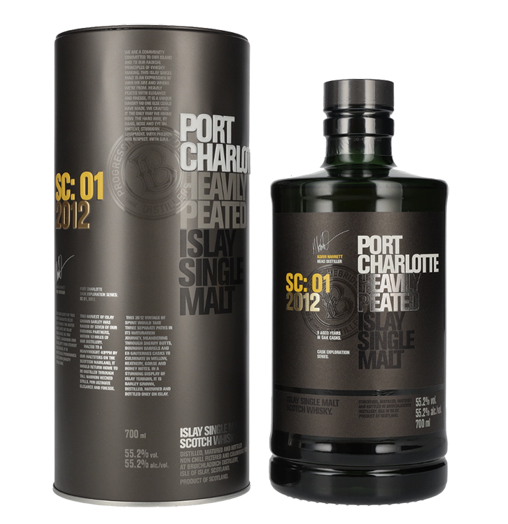 Škotski Whisky Port Charlotte SC:01 Heavily Peated Islay Single Malt 2012 + GB 0,7 l