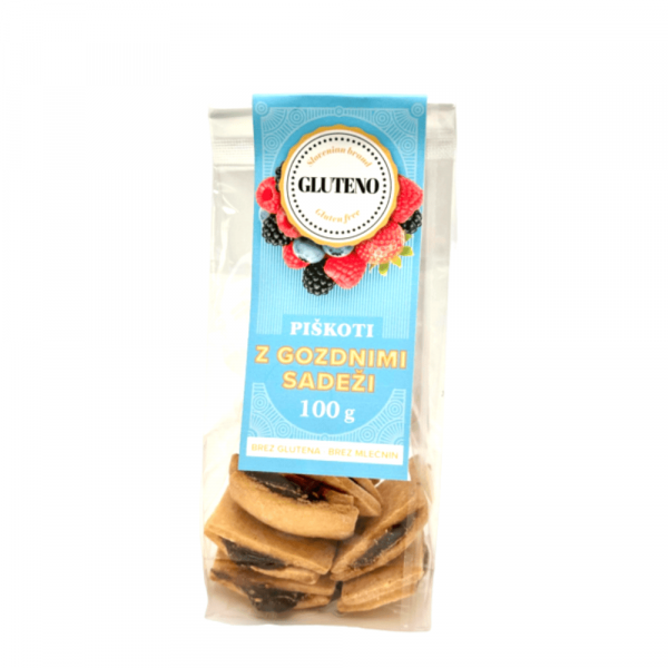 Brezglutenski Piškoti z gozdnimi sadeži Gluteno 100 g