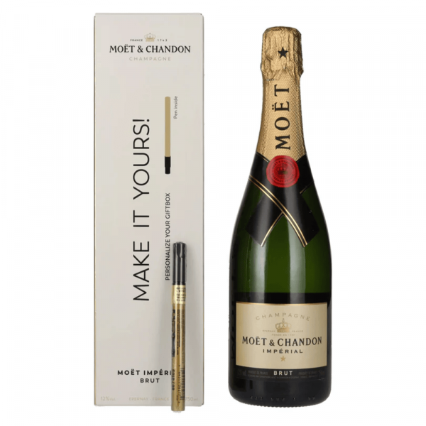 Champagne Brut Imperial Moët & Chandon z zlatim peresom + GB 0,75 l