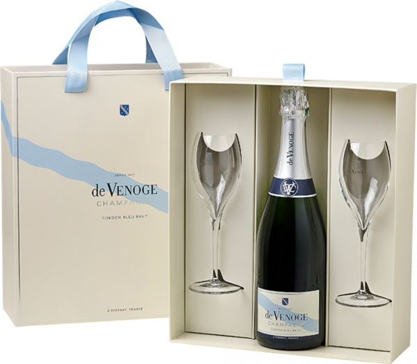 Champagne Cordon Bleu Brut GB + 2 kozarca De Venoge