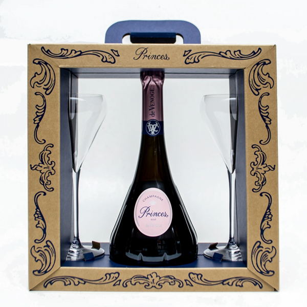 Champagne Princes Rose GB + 2 kozarca De Venoge