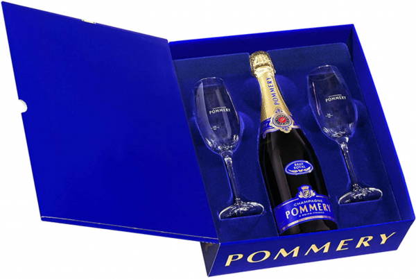 Champagne Royal Brut Pommery + 2 kozarca + GB 0,75 l