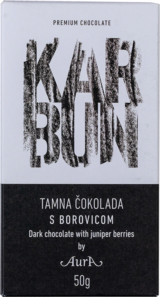 Čokolada Karbun temna z brinovimi jagodami Aura 50 g