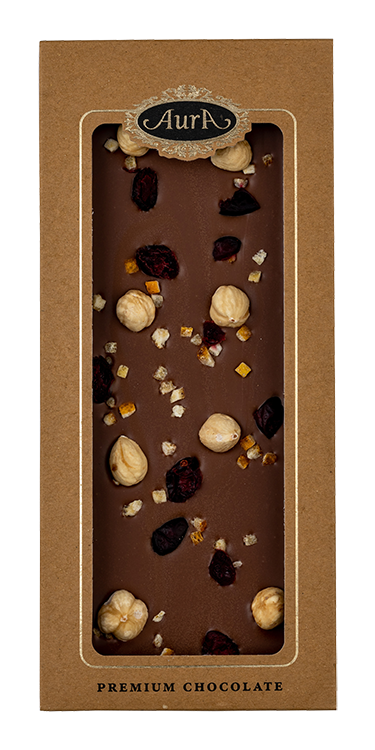 Čokolada Mlečni Mix (Lešnik, Brusnica, Pomaračna) Aura 120 g