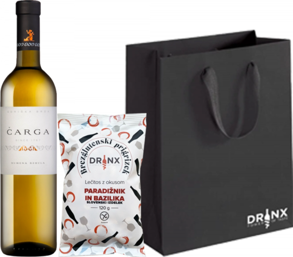 Darilni paket A9 Rumena rebula Čarga 0,75 l