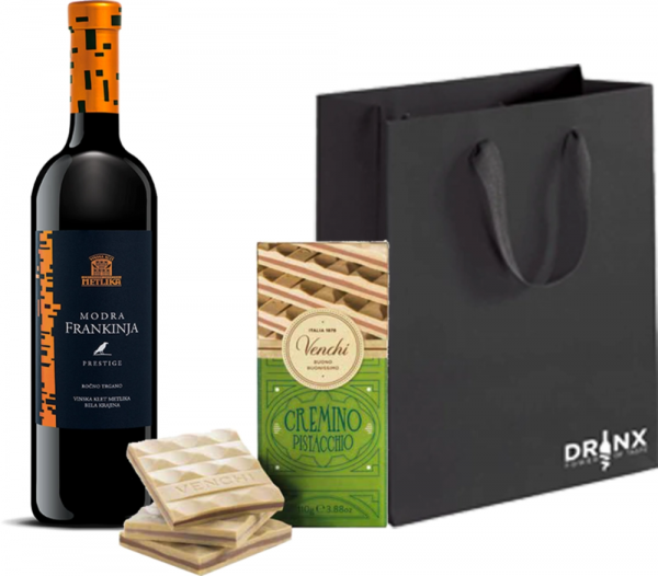 Darilni paket B14 Modra frankinja Prestige VK Metlika 0,75 l