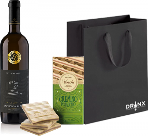 Darilni paket B9 Sauvignon Seven numbers 2021 Puklavec Family Wines 0,75 l