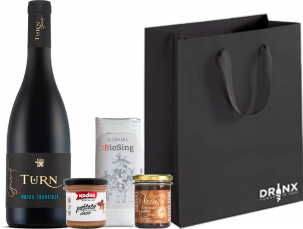 Darilni paket C10 Modra frankinja TURN Gourmet Klet Krško 0,75 l