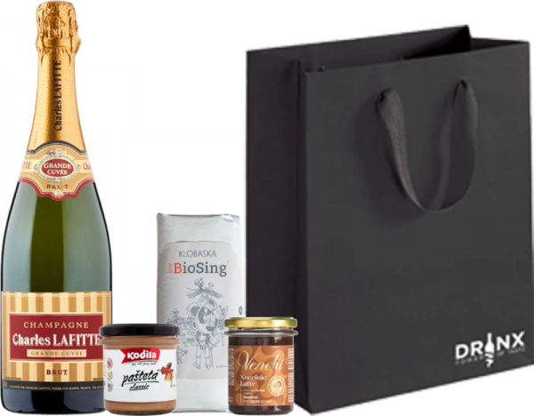 Darilni paket C4 Champagne Grande Cuvee Brut Charles Lafitte 0,75 l