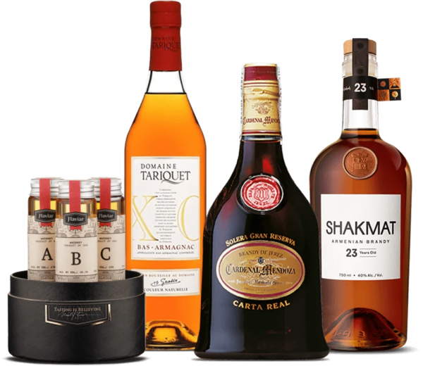 Flaviar Brandy Tasting box Bend It Like Brandy 3 x 0,05 l