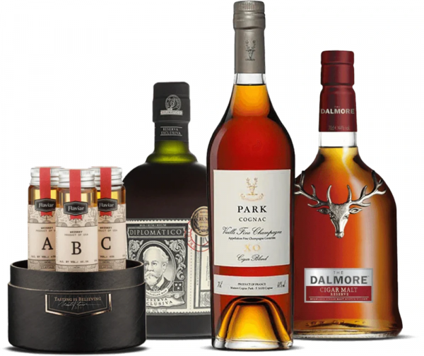 Flaviar Brandy Tasting box For The Love Of Cigars 3 x 0,05 l